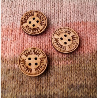 Дървени копчета, гравирани от естествено дърво 25/25 мм